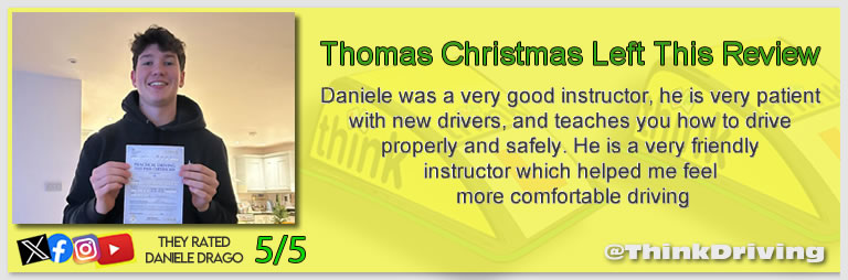 Passed with think driving school DECEMBER 2024 and left this 5 star review